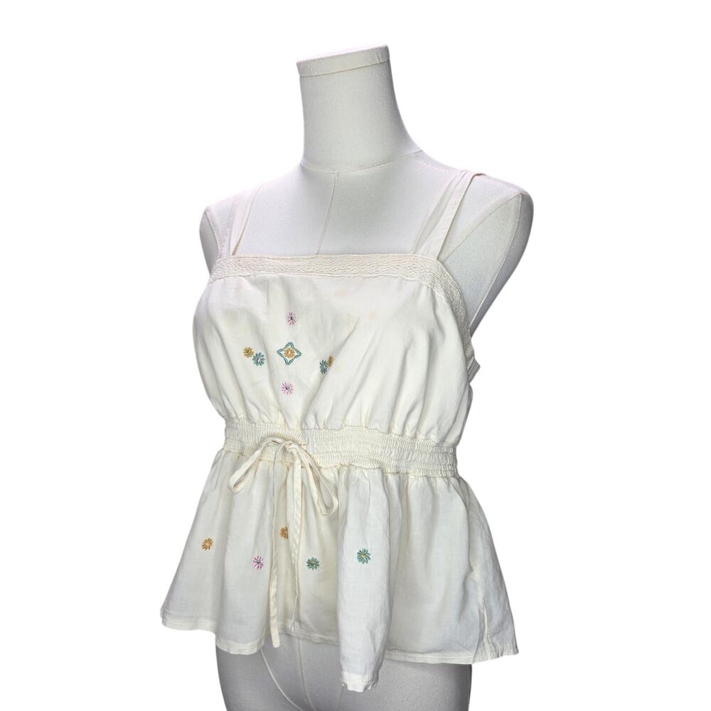 CELEBRITY PINK Embroidered Smocked Peplum Camisole Tank